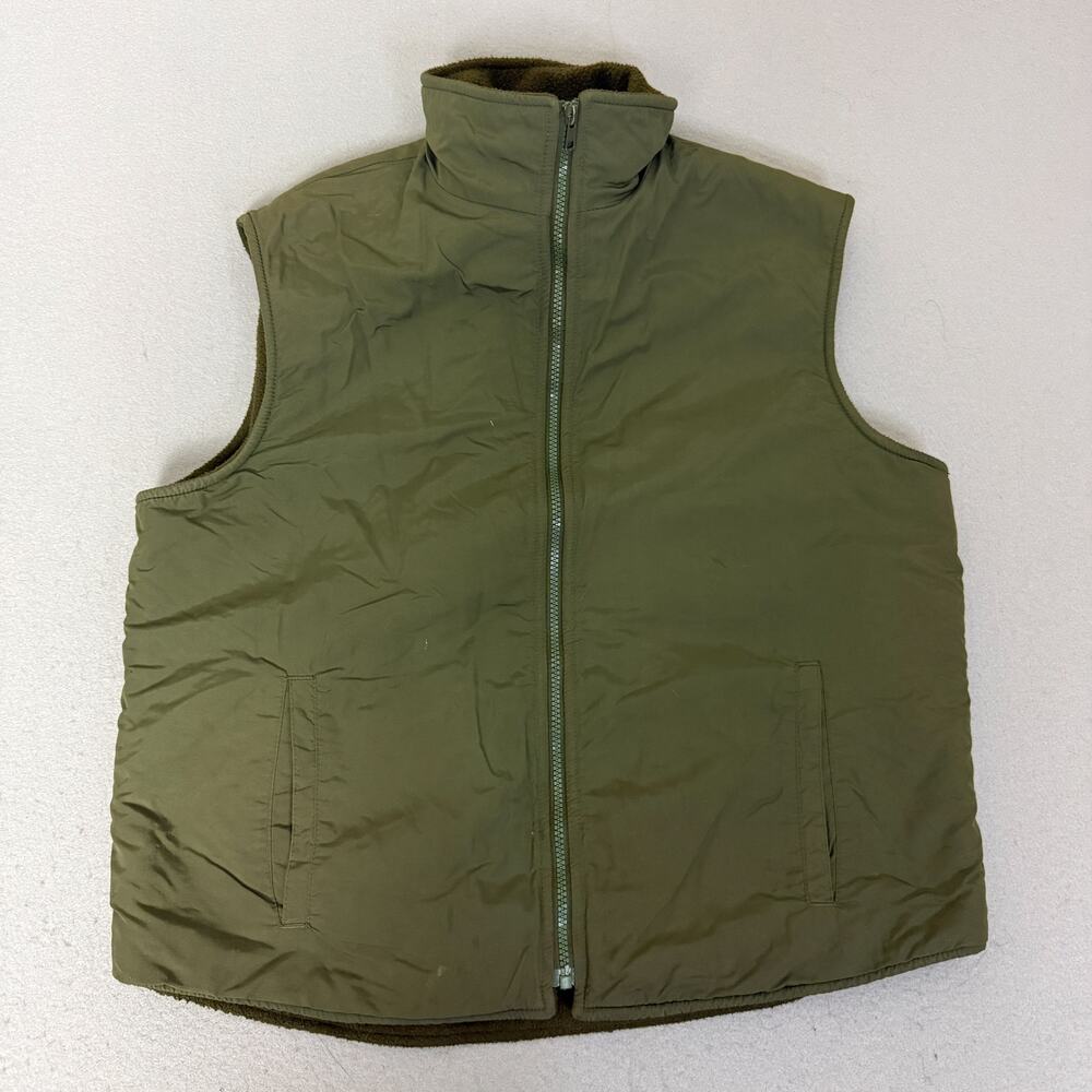 VF Imagewear Olive Green 3M Thinsulate Fleece Lined Vest USA Large Long